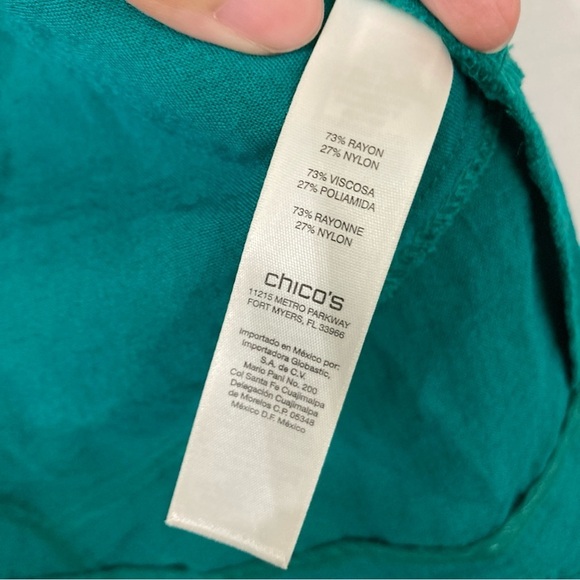 Chico's Green Lightweight Open Front Jacket size XL / 3 Office Business - Picture 5 of 8